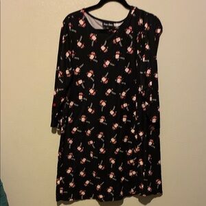 Black Dress with Penguin Print
